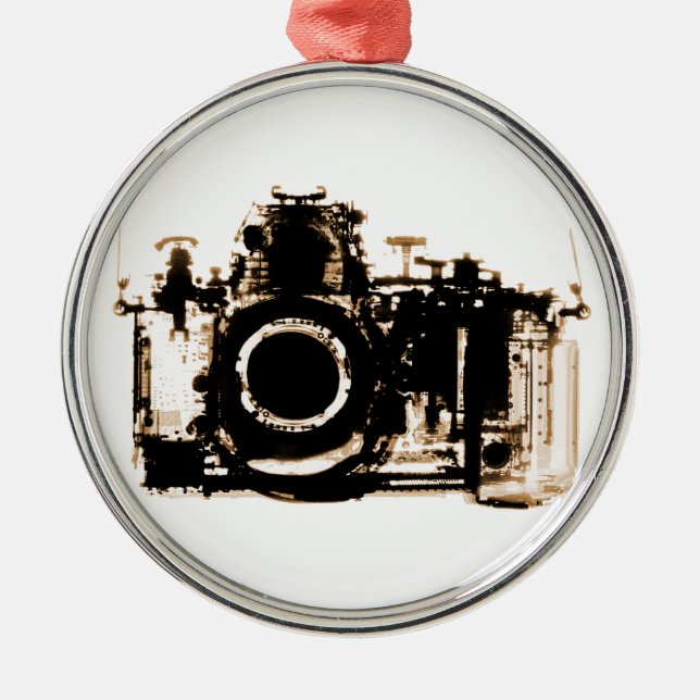 X-RAY VISION CAMERA - SEPIA METAL TREE DECORATION (Front)