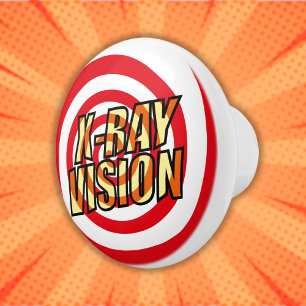 X-RAY VISION Fun Retro Comic Book Pop Art Ceramic Knob