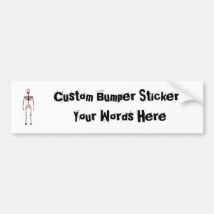 X-Ray Vision Single Skeleton White Red Bumper Sticker