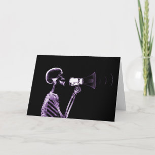X-RAY VISION SKELETON ON MEGAPHONE - PURPLE CARD