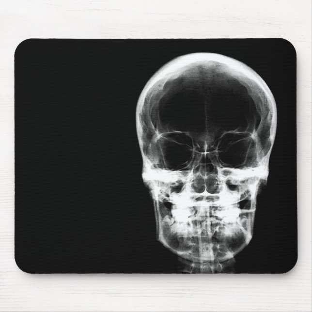 X-RAY VISION SKELETON SKULL - B&W MOUSE MAT (Front)