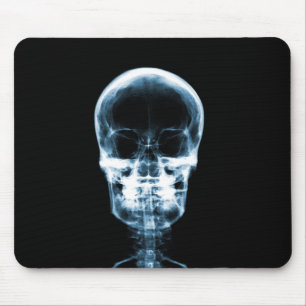 X-RAY VISION SKELETON SKULL - BLUE MOUSE MAT