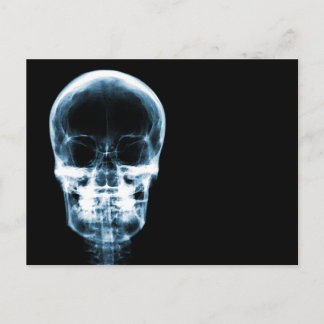 X-RAY VISION SKELETON SKULL - BLUE POSTCARD