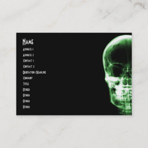 X-RAY VISION SKELETON SKULL - GREEN BUSINESS CARD