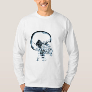 X-RAY VISION SKELETON SKULL ON PHONE - BLUE T-Shirt