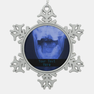X-rayed 3 - Electromagnetic Blue Snowflake Pewter Christmas Ornament