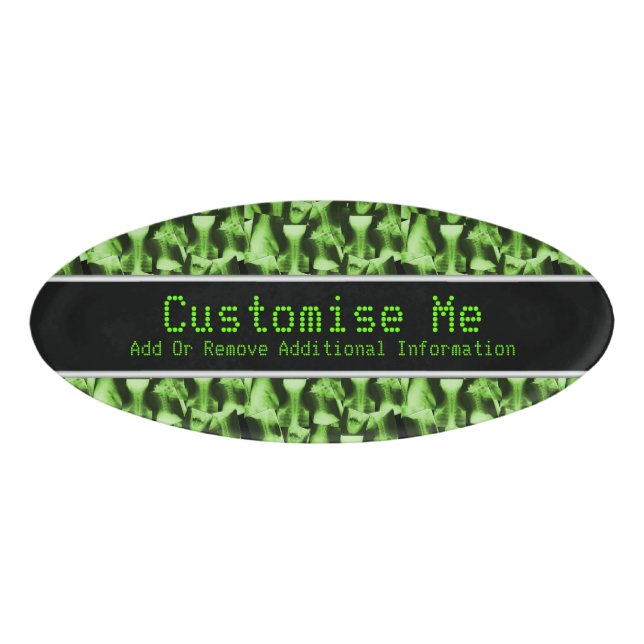X-Rayed - Radioactive Green Name Tag (Front)