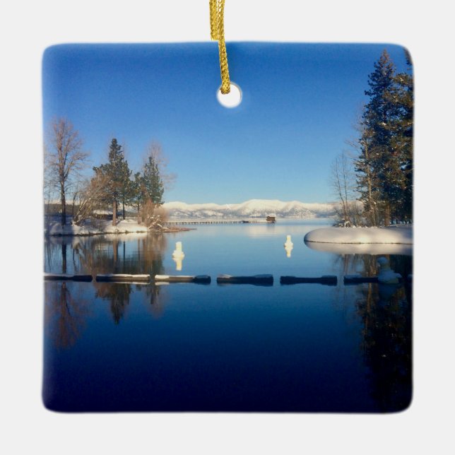 X: The Plentiful Lake Ceramic Ornament (Front)