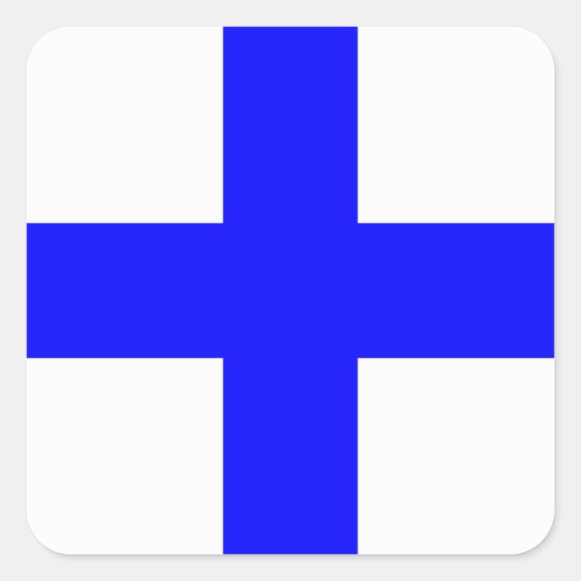 "X" (Xray) Code of Signals Flag Square Sticker (Front)
