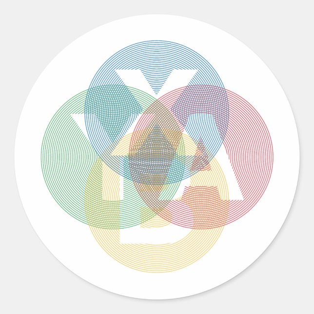 XABY Coloured Classic Round Sticker (Front)