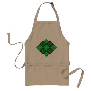 Xadrez verde falsa grama ou folhas de coqueiro. standard apron