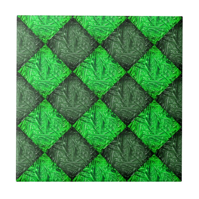 Xadrez verde falsa grama ou folhas de coqueiro. tile (Front)