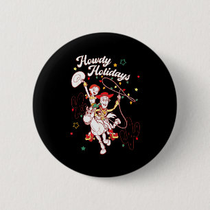 Xar Christmas Howdy Holidays Friends  6 Cm Round Badge