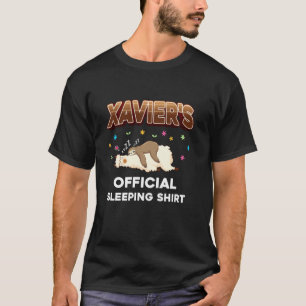 Xavier Name Sleeping  Sleep Personalised Pajama T-Shirt