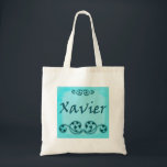 Xavier Ornamental Bag<br><div class="desc">Personalised with the name Xavier  on a blue background with scroll work.</div>