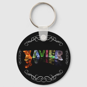 Xavier - The Name Xavier in 3D Lights (Photo) Key Ring
