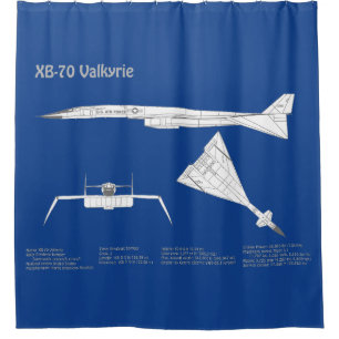 XB-70 Valkyrie - Aeroplane Blueprint Plans ABD Shower Curtain