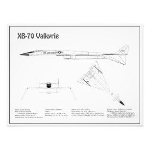 XB-70 Valkyrie - Aeroplane Blueprint Plans BD Photo Print