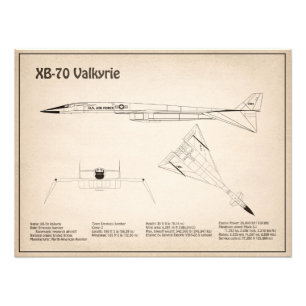 XB-70 Valkyrie - Aeroplane Blueprint Plans SD Photo Print
