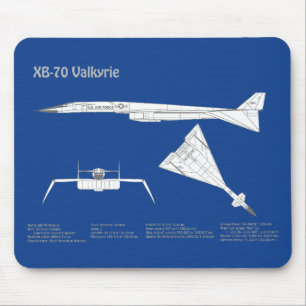 XB-70 Valkyrie - Airplane Blueprint Plans ABD Mouse Mat