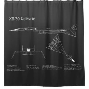 XB-70 Valkyrie - Airplane Blueprint Plans PD Shower Curtain