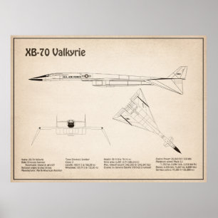 XB-70 Valkyrie - Airplane Blueprint Plans SD Poster