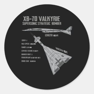 Xb-70 Valkyrie Classic Round Sticker