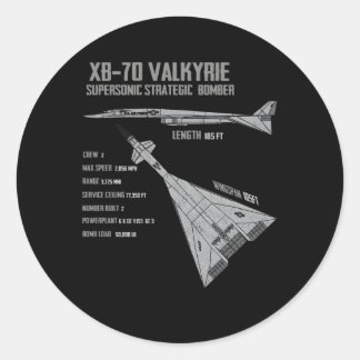 Xb-70 Valkyrie Classic Round Sticker