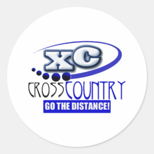 XC CROSS COUNTRY GO THE DISTANCE! CLASSIC ROUND STICKER