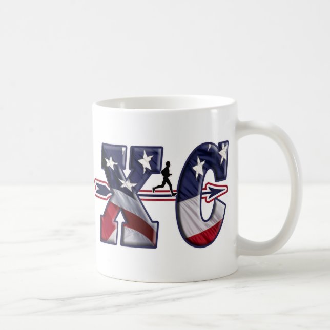 XC CROSS COUNTRY PATRIOTIC USA FLAG COFFEE MUG (Right)