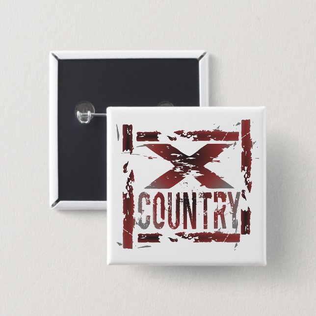 XC Cross Country Runner 15 Cm Square Badge (Front & Back)
