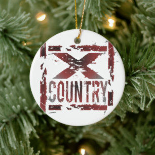 XC Cross Country Runner Ceramic Tree Decoration