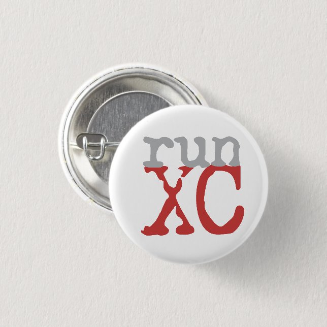 XC Run - Cross Country Running 3 Cm Round Badge (Front & Back)