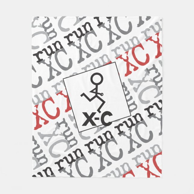 XC Run - Cross Country Running Fleece Blanket (Front)