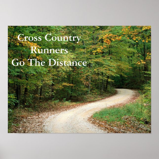 XC RUNNERS GO THE DISTANCE Poster Paper 16"x 12" (Front)