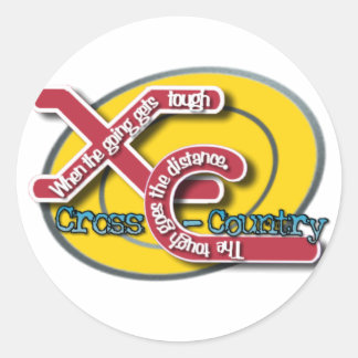 XC TOUGH MOTTO - CROSS COUNTRY CLASSIC ROUND STICKER