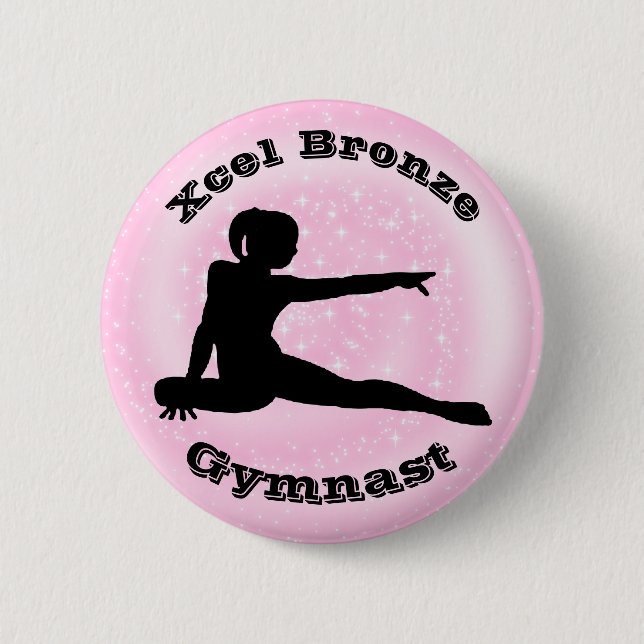Xcel Bronze Gymnast - Girls Gymnastics Button (Front)
