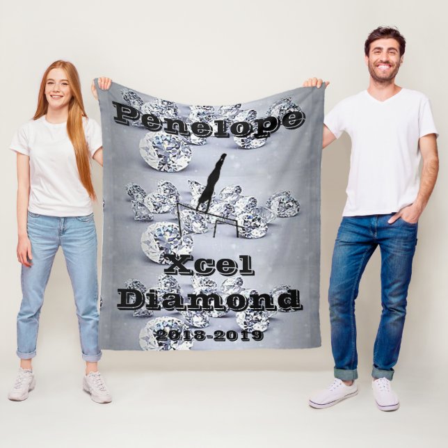 Xcel Diamond Girls Gymnastics Personalised Blanket (In Situ)