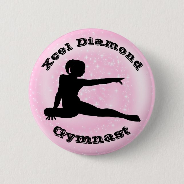 Xcel Diamond Gymnast - Girls Gymnastics Button (Front)