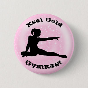 Xcel Gold Gymnast - Girls Gymnastics Button