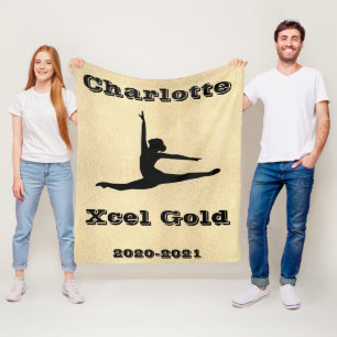 Xcel Gold Gymnastics Girls Fleece Blanket