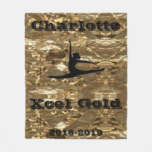 Xcel Gold Gymnastics Personalised Fleece Blanket