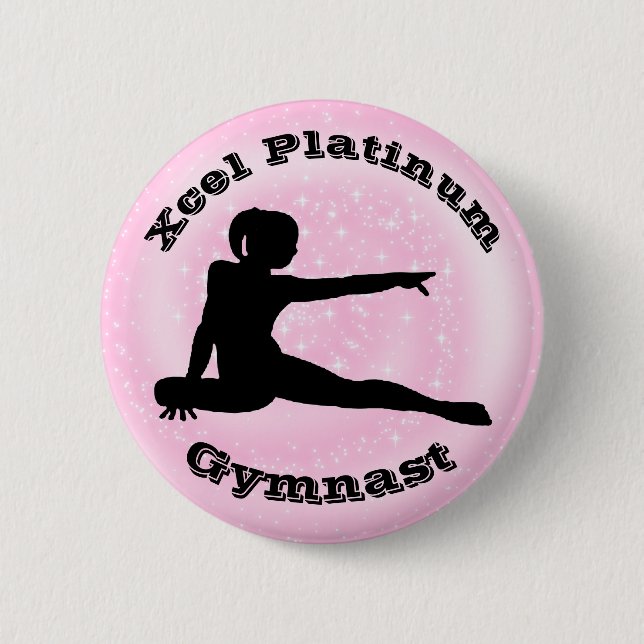 Xcel Platinum Gymnast - Girls Gymnastics Button (Front)