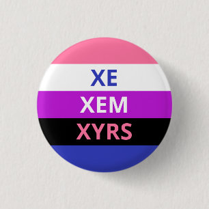 Xe/Xem Pronouns Genderfluid Flag Badge