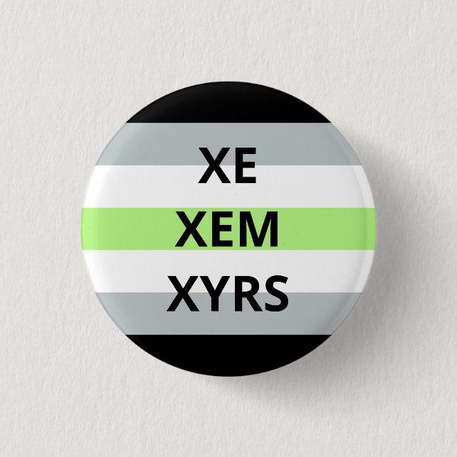 Xe/Xem/Xyrs Pronouns Agender Badge (Front)