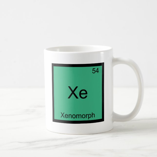 Xe - Xenomorph Funny Chemistry Element Symbol Tee Coffee Mug (Right)