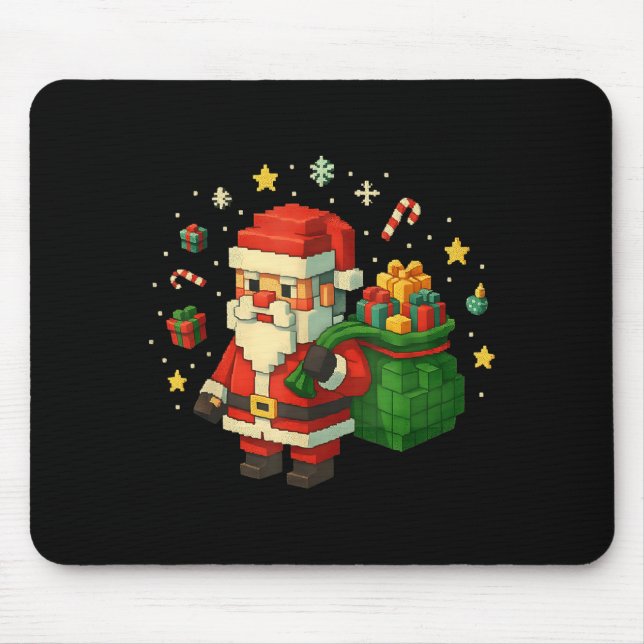 Xel Santa Claus With Retro Gamer Christmas  Mouse Mat (Front)