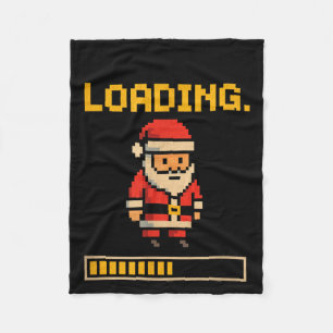 Xel Santa Loading Retro Christmas Gamer Shirt  Fleece Blanket