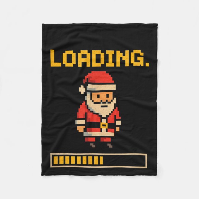 Xel Santa Loading Retro Christmas Gamer Shirt  Fleece Blanket (Front)