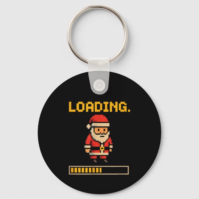 Xel Santa Loading Retro Christmas Gamer Shirt  Key Ring (Front)
